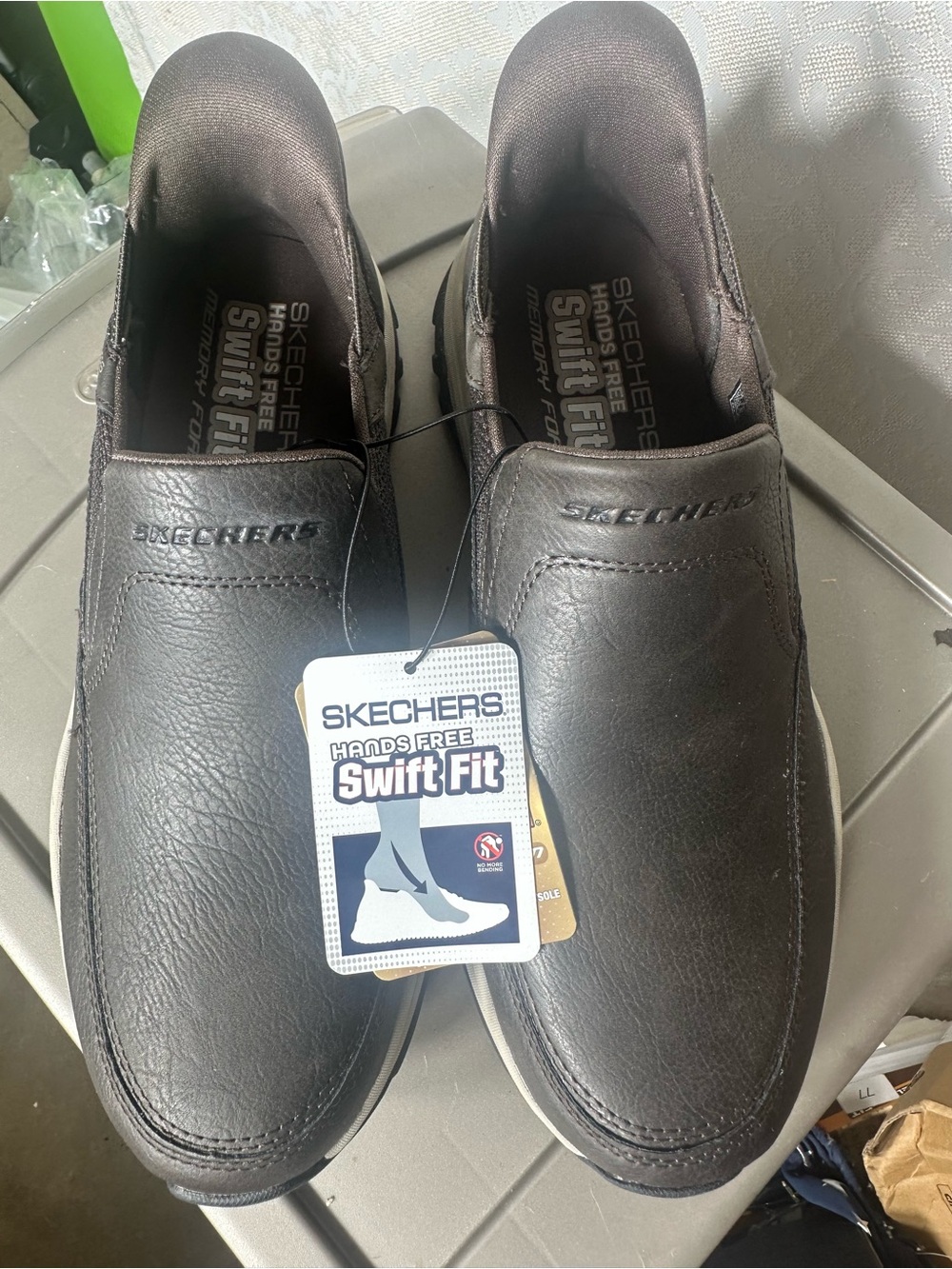 Skechers Men's Izaiah Hands Free Swift Fit Slip-On Sneaker Brown Size 9